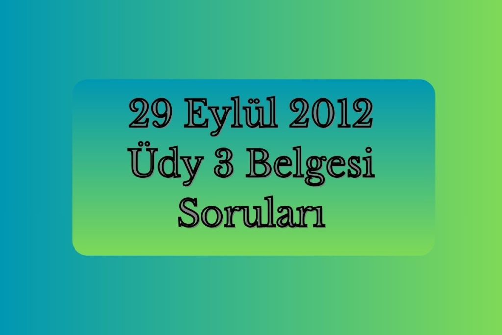 ÜDY DENEME SINAVI 8