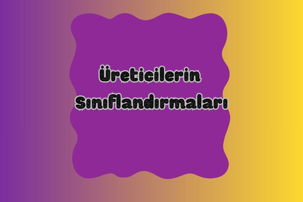Üreticilerin Sınıflandırmaları