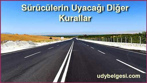 SÜRÜCÜLERİN UYACAĞI DİĞER KURALLAR 29